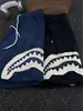 Shorts de Retazos Azul Marino Boca de Tiburón para Hombre Verano Cleanfit Secado Rápido para Playa Deportes al Aire Libre Pantalones de Cinco Puntos