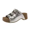 Pantuflas de Exterior con Suela Gruesa para Mujer, Nuevas de Verano 2026, Zapatos sin Cordones de Moda Versátiles, Cómodas Sandalias que Aumentan la Altura 6 cm
