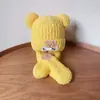 Gorro de bebé con diseño de nariz de oso, gorro tejido lindo de invierno para niños y niñas, gorro cálido para bebés y niños pequeños