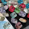 Diamantes rectangulares octogonales de corte zircón para decoración de uñas, brillantes y coloridos de corte flor de hielo, caramelos de hielo mahjong, decoraciones de uñas portátiles