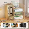 Prateleira de Armazenamento para Classificação de Assuntos Porta-livros de Mesa Estante em Camadas Porta-arquivos de Mesa para Estudante Prateleira de Armazenamento de Livros Uso Doméstico