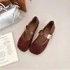Sapatos Mary Jane Femininos Retro em Camurça 2026 Outono Novo Casual Versátil Baixo Aumento de Altura para Mulheres