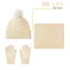Conjunto de Tres Piezas de Gorro Bufanda Guantes Tejidos para Otoño Invierno Gorro de Lana Grueso Cálido Guantes con Pantalla Táctil para Mujer