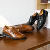 Zapatos de Cuero para Hombre 2025 Británico Business Casual Punta Afilada Modernos Negros Formales Zapatos de Cuero Hebilla Transpirables Zapatos de Boda Zapatos de Hombre
