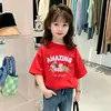Novo Top Infantil de Manga Curta Estiloso e Fashion para Meninas, Tendência Camiseta Branca 100% Algodão Verão 2026