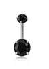 Acero de Titanio 316L Antialérgico Piercing de Ombligo Circonita Aleación de Titanio Corazón Hueco con Forma Redonda Joyería para Body Piercing Exclusivamente para Ventas Transfronterizas