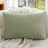 Fronha de Veludo Cotele em Estilo Creme, Nórdica Ultra Macia, Removível e Lavável, Almofada Retangular Grande para Cabeceira de Sofá e Lombar