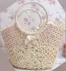 Bolsa de Palha Renda Pele de Milho Bolsa de Ombro Portátil Moda Bolsa Feminina Verão Lazer Férias Bolsa de Praia