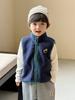Colete de Fleece Infantil para Outono e Inverno, Colete Espesso para Meninos, Jaqueta Sem Mangas para Crianças Pequenas, Roupa de Baixo de Outono para Bebês