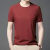 Camiseta Masculina de Waffle de Manga Curta para o Verão 2024 Camiseta Básica Cor Sólida Roupas Versáteis Camiseta de Manga Meia-manga Camiseta Masculina de Verão