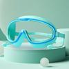 Gafas de natación para niños y niñas con montura grande, impermeables, antivaho, HD, transparentes, con tapones para los oídos y silicona transparente.