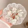 Elástico de Cabelo Oversized Estilo Coreano Intestino de Porco, Corda de Cabelo Versátil com Renda de Bolinhas, Elástico para Rabo de Cavalo Alto, Elástico de Borracha, Acessório de Cabelo de Alta Qualidade