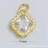 Ventas Directas de Fábrica, Al por Mayor en Stock, Collar Colgante Microincrustado de Cobre, Flor de Trébol de Cuatro Hojas Accesorios de Colgante Individual para Joyería DIY