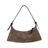 Bolsa de ombro minimalista de camurça lisa para outono e inverno, uma bolsa transversal moderna e casual para mulheres, adequada para o trabalho e o uso diário.