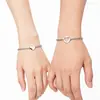 Pulsera de Acero Inoxidable Chapada en Oro de 18K con Cadena, Corazón Hueco, para Pareja, Popular Transfronteriza Europea y Americana, Simple y Versátil