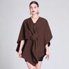 901 # Nuevo Chal de Moda Otoño e Invierno Europeo y Americano Capa Exterior Talla Grande Cárdigan de Punto Abrigo Holgado para Mujer