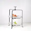 Estante plegable para platos simple y portátil, Estante expositor multifuncional para snacks, Estante para snacks, Estante de bandeja de almacenamiento de hierro