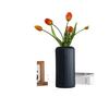 Patrón Vertical Blanco Cerámica de Imitación Jarrón Arreglo Floral Linterna Moderna Simple Jarrón de Plástico Muebles de Oficina Hogar Recipiente para Flores Almacenamiento de Agua