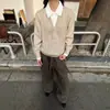 Suéter retrô estilo old money, estilo marroquino, falso duas peças, com lapela, para homens, caimento solto, vibe de alta qualidade, suéter de trança
