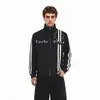Sudadera cárdigan de cuello alto retro americana para hombre, chaqueta de otoño de ajuste limpio con rayas de estrellas, top con vibra fresca y elegante