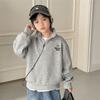 Sudadera Elegante con Media Cremallera Bordada para Niños Haima Otoño 2026 Ropa Estilo Coreano para Niños Atuendo de Otoño