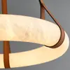 [Transfronteiriço] Luminária de Sala de Estar e Jantar Usada, Lustre Minimalista de Mármore Estilo Francês de Luxo Leve, Luminária de Quarto de Villa de Designer Vintage