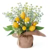 25CM Flor de Simulação Flor Artificial Planta em Vaso Decoração de Sala de Estar Mesa de Jantar Ornamento Flores para Paisagismo de Pátio Externo Jardim