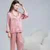 Pijama de Seda para Mujer Traje de Dos Piezas de Manga Larga para Primavera y Verano 100% Seda de Morera Nuevo Conjunto de Verano Ropa de Casa