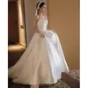 Top de tubo francés Vestido de novia principal 2025 Nueva Novia Cintura Alta Mujeres Embarazadas Satén Largo hasta el suelo Súper de Hada Simple Hepburn Estilizador de Figura Mujeres