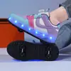 Patins de Rodas Infantis de Quatro Rodas, Patins para Esportes de Roda Femininos com Rodas Invisíveis, Patins de Rodas Masculinos com Rodas Luminosas