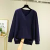 Outono e inverno, gola V, manga longa, fleece térmico, veludo fino, top base quente para mulheres, corte solto, tamanho grande, espessado, camiseta modeladora