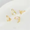 Porta-Cuentas Rectangular en Forma de U con Agujero Medio Relleno de Oro de 14K que Conserva el Color Hebilla de Oreja para Pendientes Hechos a Mano con Perlas Adhesivas
