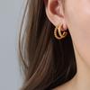 Moda nacional luxo 18K banhado a ouro strass em forma de C brincos all-match Brincos não desbotados brincos cross-border Good Goods