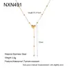 Ins Moda Francesa Bañado en Oro de 18k Colgante de Corazón Collar en forma de Y para Mujer Joyería de Acero Inoxidable de Lujo Ligero Nicho para Mujer