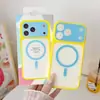 Adecuado para carcasa de teléfono anticaída iPhone 18 Pro Max, 17 dopamina estilo coreano colorblock magnética Apple 16 cubierta protectora