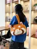 Bolsa de Mão Peluda de Animal Fofo de Desenho Animado, Bolsa Grande de Ombro Transversal para Meninas, Bolsa de Mão Pequena de Guaxinim Macia e Adorável