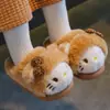 Chinelos de Algodão para Meninas de Inverno, Quentes e Peludos, para Uso em Casa, Combinando Pai e Filho, Antiderrapantes, Design de Gato Fofo, para Crianças Pequenas e Crianças Pequenas, Sapatos de Algodão com Calcanhar Fechado