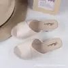 Sandalias de cuña casuales de color liso con cruz de moda de verano, sandalias de playa para mujer perezosa