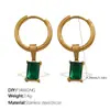 Pendientes Europeos y Americanos de Acero Inoxidable Nuevos Pendientes de Flor de Cuatro Hojas Elegantes Simples Versátiles Pendientes de Estrás de Gama Alta Joyería