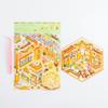 Adesivos de paisagem de desenho animado mundo miniatura fofo cabana tridimensional 3D pequeno livro vermelho descompressão cena DIY adesivos para diário