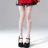 Medias con Lazo Lolita Calcetines Blancos Medias Finas para Mujer Rosa Perla Blanco Medias con Lazo Perla