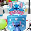 25 Piezas Venta Caliente Stitch Dibujos Animados Decoración de Cumpleaños Festival Fiesta Infantil Tarjeta Inserto para Pastel Venta al por Mayor