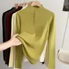 Suéter de Punto para Mujer Andy de Tela de Terciopelo con Cuello Alto Medio Capa Base 2026 Otoño e Invierno Nuevo Estilo Coreano Ajustado Ropa Interior