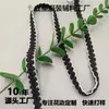 Encaje de espiga ondulada bilateral de seda dorada, encaje tejido a máquina de ganchillo estilo Xiaoxiangfeng, accesorios para ropa en stock, venta al por mayor