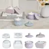 Molde de Silicona para Tarro de Almacenamiento en Forma de Diamante DIY Redondo Cuadrado Maceta para Flores Taza para Velas Yeso Resina Pegamento Pulido