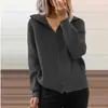 Suéter holgado con cremallera y manga larga para mujer, abrigo informal a rayas, estilo europeo y americano, para otoño e invierno