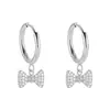 2026 Nuevos Pendientes Versátiles de Acero Inoxidable Gama Alta Estilo Corto Pendientes de Corazón Lazo Borla Ear Cuff de Nicho para Mujeres
