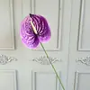 Flor Artificial de Anturio Rojo con Película 3D de Tallo Único con Tacto Realista para Decoración de Escena de Boda, Decoración del Hogar y Arreglos Florales