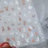 Pegatinas para Uñas de Atmósfera Navideña Color Crema Vintage Ts-3865 Infantil Dopamina Dibujos Animados Serie Navideña
