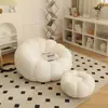 Sillón sofá calabaza color crema, reclinable, para dormir, sofá de tela de lana de cordero, para una persona, casual, sofá perezoso